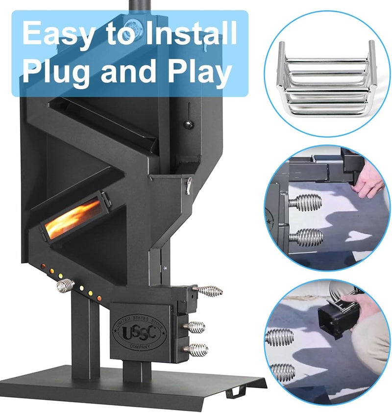 Adviace Burn Basket Burn Pot for US Stove GW1949 GW-1949 Wiseway Pellet Stove, High Heat 304 Stainless Steel Burn Basket for US Stove Gravity Feed Wiseway Pellet Stove - Image 3